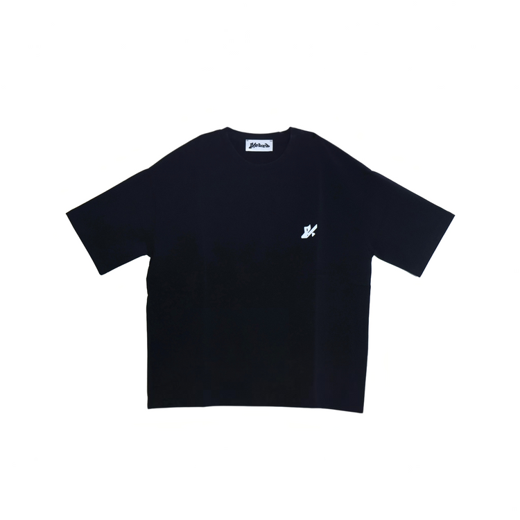 T-shirt Carbon Blexed Studio nera in 100% cotone con stampa discreta sul petto, stile casual e moderno